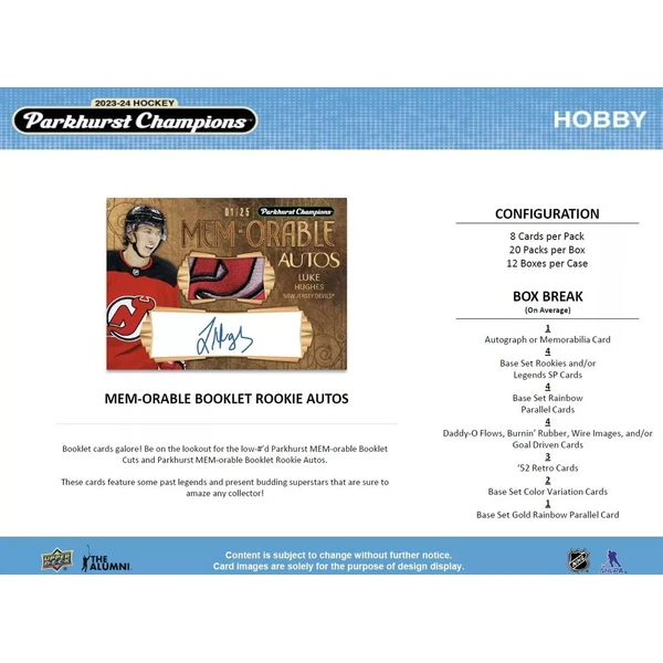 Hokejové karty 2023-24 Upper Deck Parkhurst Champions Hockey Hobby Box - Hokejové karty - Obrázok U1RA000P01