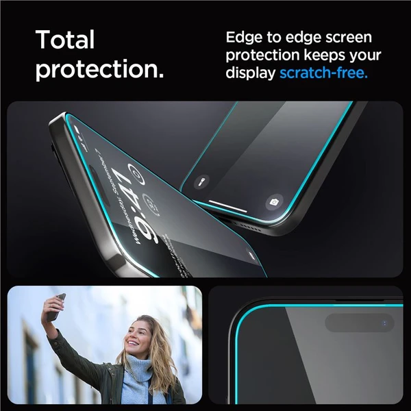 Spigen Glass tR EZ Fit HD tvrdené sklo iPhone 15 Pro číre - Ochranné fólie a sklo - Obrázok U1W8000601