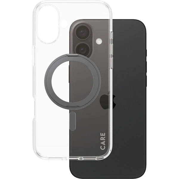 PanzerGlass® CARE kryt Apple iPhone 16 Plus MagSafe KickStand číry/čierny - Puzdra - Obrázok U208000P01
