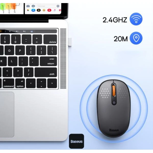 Baseus F01B Tri-mode bezdrôtová myš šedá - Myši - Obrázok U22R000K01