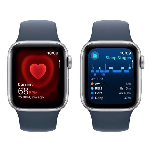 Apple Watch SE (2023) Cellular 40mm športový silikónový remienok búrkovo modrý M/L - Inteligentné hodinky - Obrázok U2C6000701