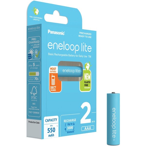 Panasonic Eneloop Lite AAA nabíjacia batéria 550 mAh (2ks)