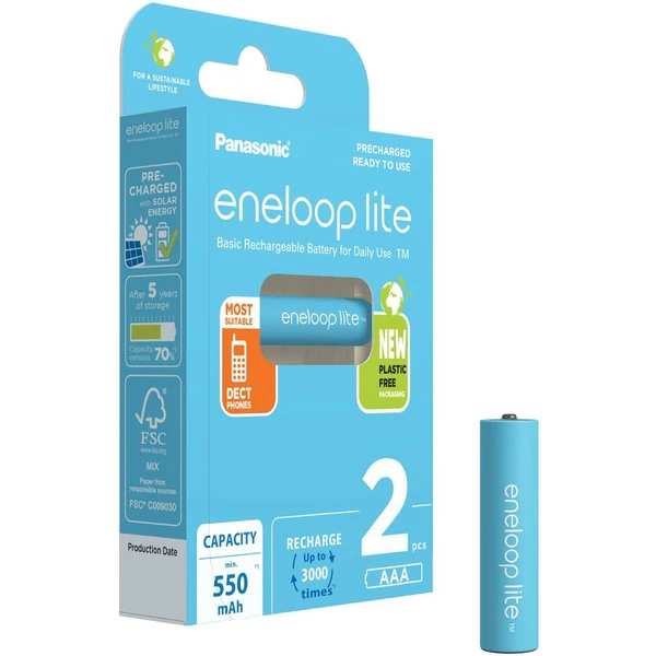 Panasonic Eneloop Lite AAA nabíjacia batéria 550 mAh (2ks) - Batérie - Hlavný obrázok