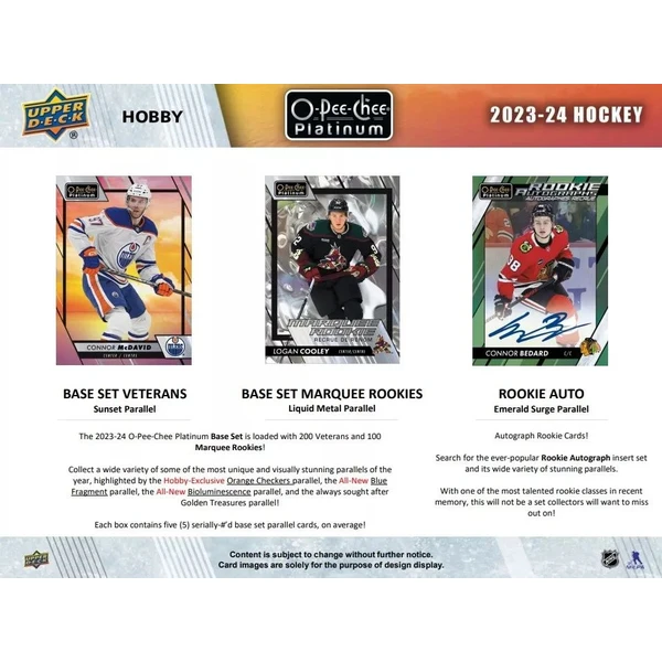 Hokejové karty 2023-24 Upper Deck O-Pee-Chee Platinum Hockey Hobby Box - Hokejové karty - Obrázok U2E8000K01