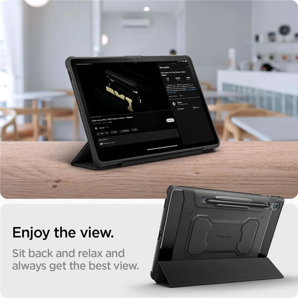 Spigen Rugged Armor Pre púzdro Samsung Galaxy Tab S9 FE (2023) čierne - Puzdra - Obrázok U2P2000N01