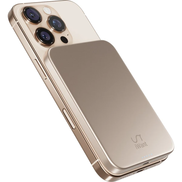 iWant Qi2 MagSafe 5000mAh Slim Alu Mag+ hliníková powerbanka púštna titan - Powerbanky - Hlavný obrázok