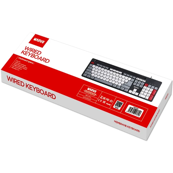 Marvo KB005 drôtová klávesnica (US) čierno-červená - Klávesnice - Obrázok U3F2000O01