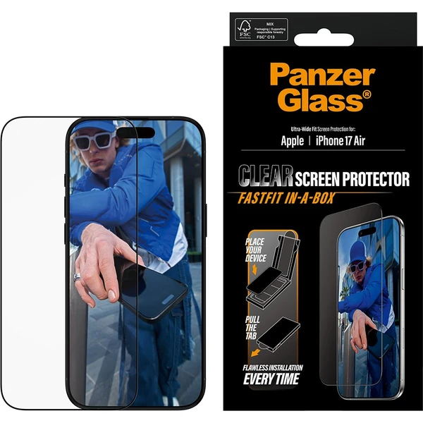 PanzerGlass® Ultra-Wide Fit sklo Apple iPhone Air s bezprašným aplikačným boxom - Ochranné fólie a sklo - Hlavný obrázok