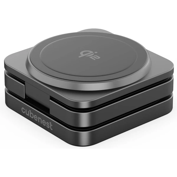 Cubenest SQ312 Fold Pro Qi2 (MagSafe) 3v1 magnetická nabíjačka čierna - Nabíjačky - Obrázok U3PF000N01