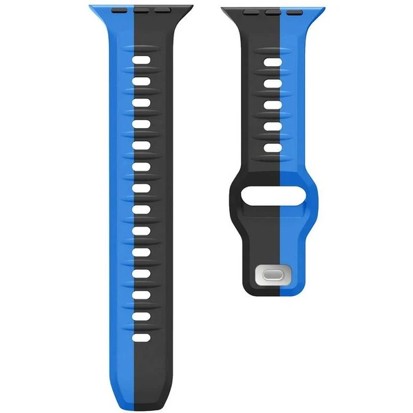 CubeNest Premium Silicon Band remienok Apple Watch 42-49 mm čierny/modrý - Remienky - Obrázok U3UD000O01