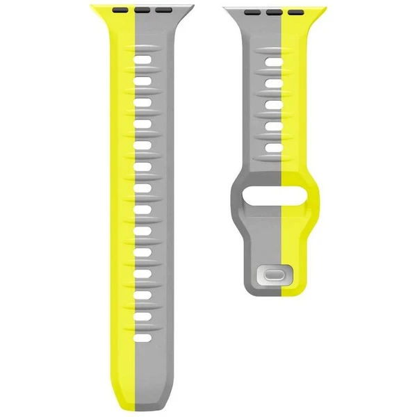 CubeNest Premium Silicon Band remienok Apple Watch 42-49 mm sivý/žltý - Remienky - Obrázok U4UD000O01
