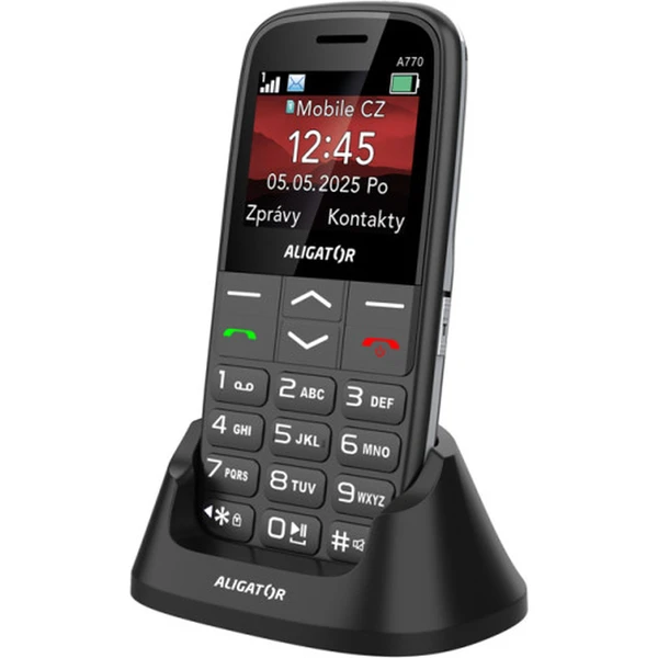 ALIGATOR A770 Senior + stolná nabíjačka čierny - Mobilné telefóny - Hlavný obrázok