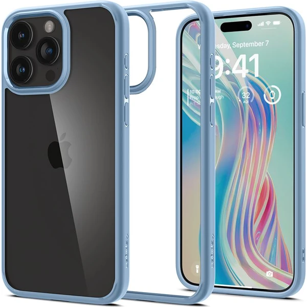 Spigen Crystal Hybrid kryt iPhone 15 Pro Max modrý - Puzdra - Hlavný obrázok
