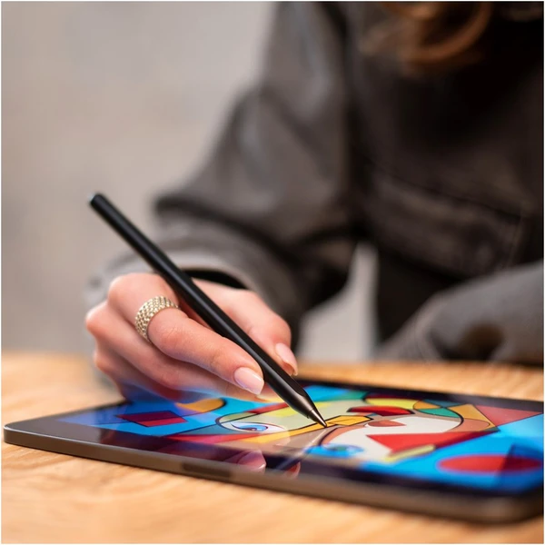 Dotykové pero pre iPady s bezdrôtovým nabíjaním a šikovným tlačidlom FIXED Graphite Pro, čierny - Stylusy - Obrázok U5E4000J01