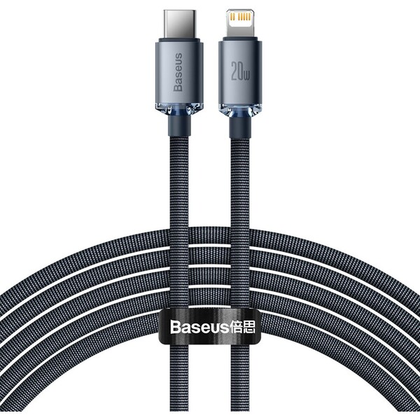 E-shop Baseus Crystal Shine USB-C/Lightning napájací kábel 20W 2m čierny