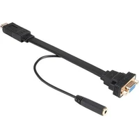 Akasa HDMI/VGA redukcia s 3,5mm konektorom 0,2m čierna - Káble a redukcie