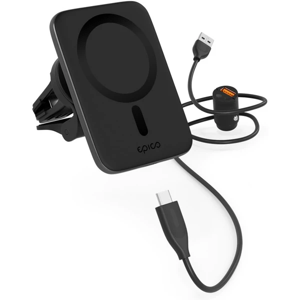 Epico Ultrathin bezdrôtová nabíjačka do auta s MagSafe čierna - Držiaky - Obrázok U6F4000701