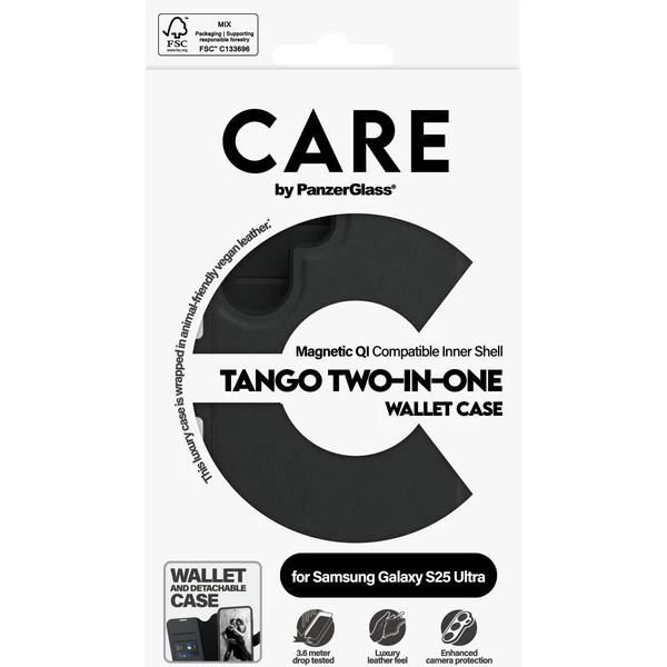 PanzerGlass® CARE púzdro Samsung Galaxy S25 Ultra Tango 2v1 Wallet QI - Puzdra - Obrázok U6FC000J01