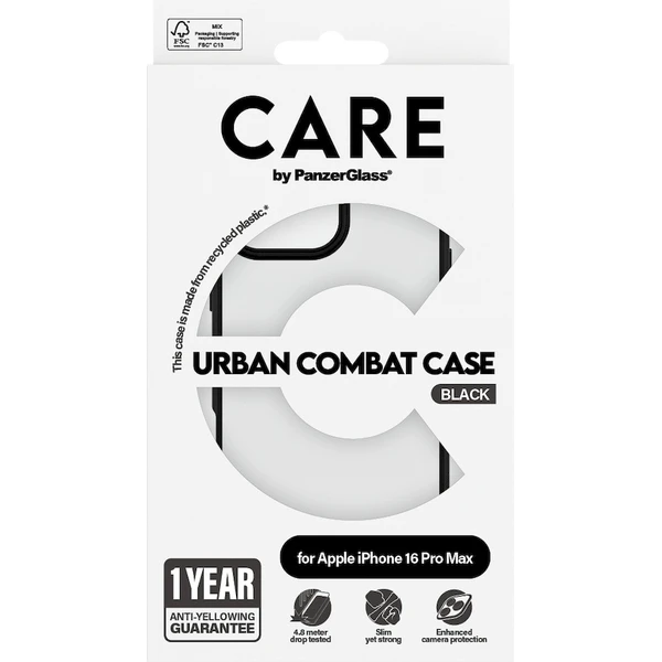PanzerGlass® CARE kryt Apple iPhone 16 Pro Max Urban Combat čierny - Puzdra - Obrázok U708000P01