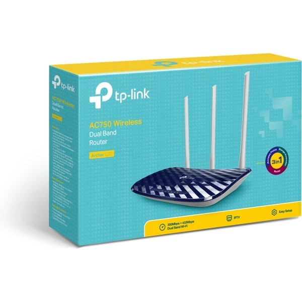 TP-Link Archer C20 Wi-Fi 5 router modrý - Wi-Fi routery - Obrázok U7BFF00101