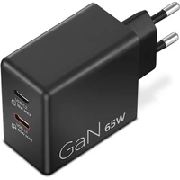 Lenovo Dual USB-C 65W GaN nabíjací adaptér čierny - Nabíjačky