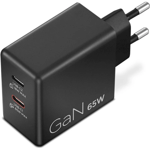 Lenovo Dual USB-C 65W GaN nabíjací adaptér čierny - Nabíjačky - Hlavný obrázok