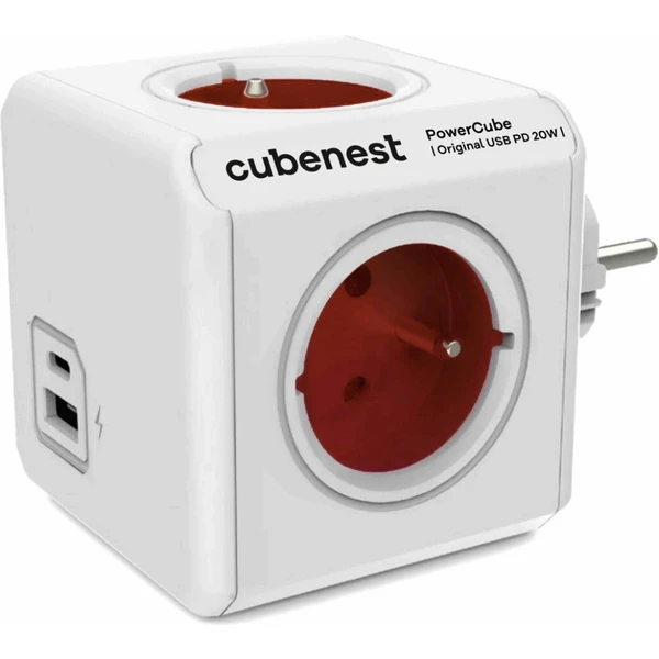 CubeNest PowerCube Original USB PD 20W, A+C, červená - Zásuvky - Hlavný obrázok