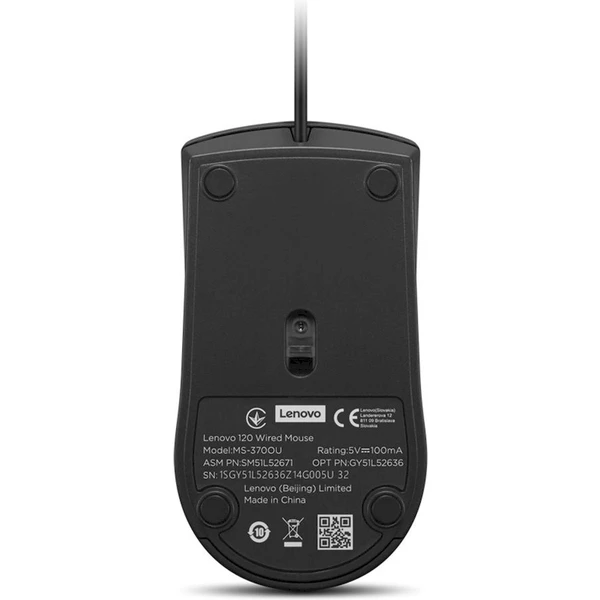 Lenovo 120 drôtová myš čierna - Myši - Obrázok U7SF000J01