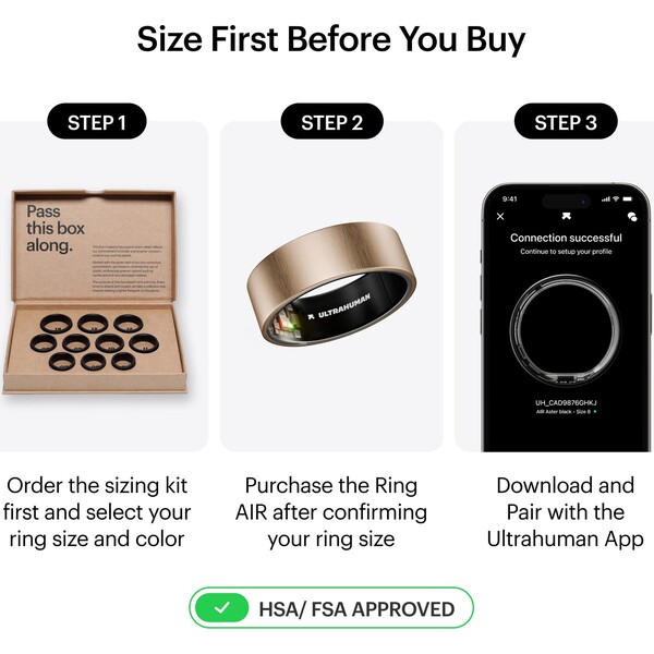 Ultrahuman Ring AIR šikovný prsteň veľ. 12 Rose Gold - Chytré prstene - Obrázok U7XM000K01