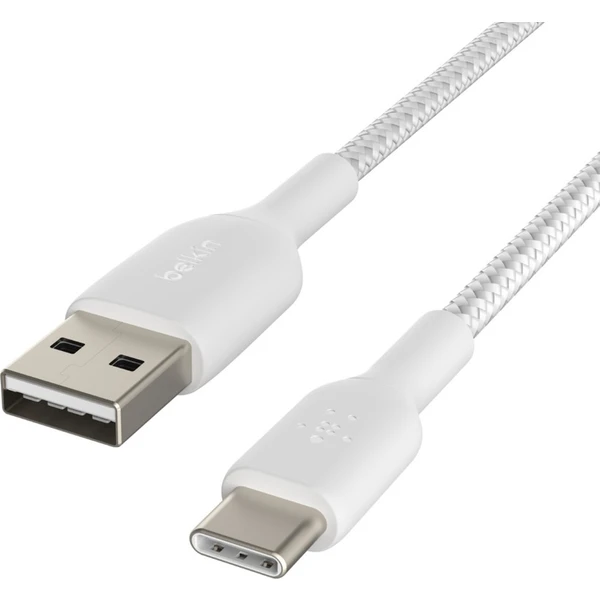 Belkin BOOST Charge Braided USB-C/USB-A odolný kábel, 3m, biely - Káble - Obrázok U8C9400301