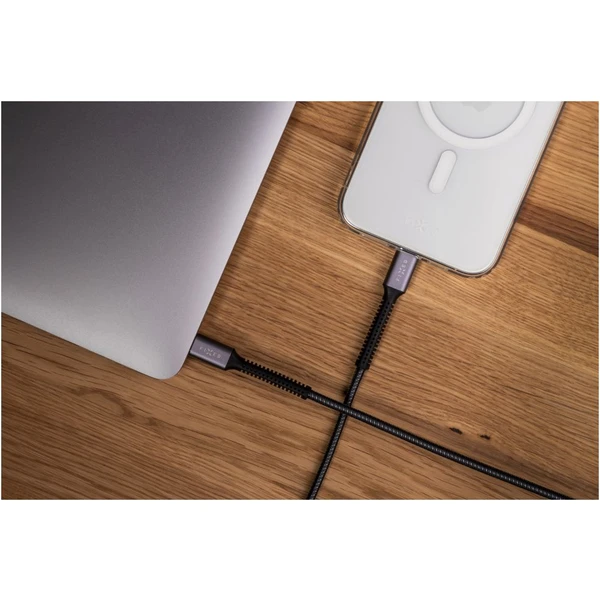 FIXED Armor USB-C/USB-C napájací kábel 240W 1,2m sivý - Káble a redukcie - Obrázok U8I1000O01