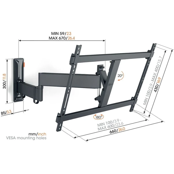 Vogel's TV rameno 2 kĺby - Držiaky pre obrazovky - Obrázok U8PF000N01