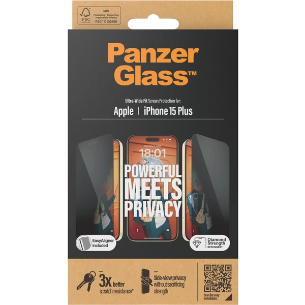 PanzerGlass Privacy Apple iPhone 15 Plus - Ochranné fólie a sklo - Obrázok U8TS100501