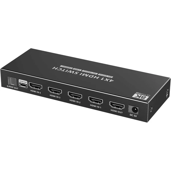 PremiumCord HDMI switch 4:1 s podporou rozlíšenia 8K @ 60Hz, 4K @ 120Hz, 1080P, HDR, s ovládaním tla - Ostatné - Obrázok U9UF000K01