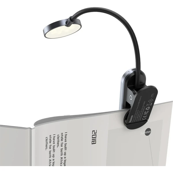 Baseus Mini LED lampička na čtení s klipem černá - Lampičky - Obrázok UA3P600301