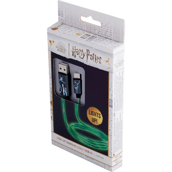 Lazerbuilt Harry Potter - Patronus USB-A/USB-C svietiaci napájací kábel 10W 1,2m zelený - Káble a redukcie - Obrázok UA7H000K01
