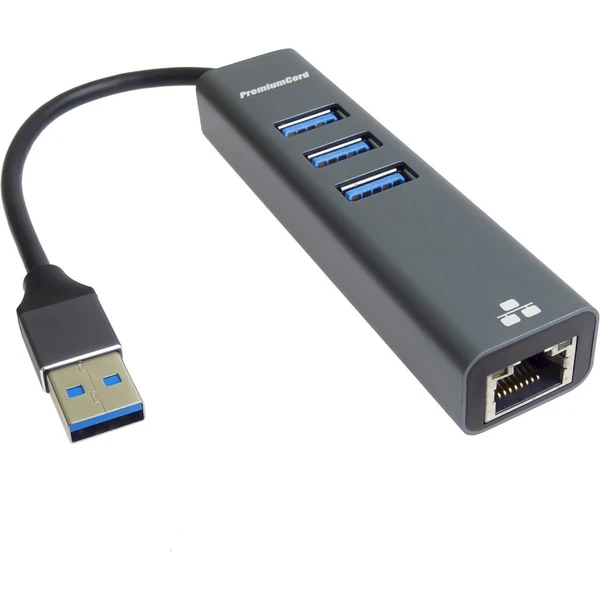 PremiumCord 4v1 USB-A Hub antracitový - USB huby - Obrázok UB8L000K01