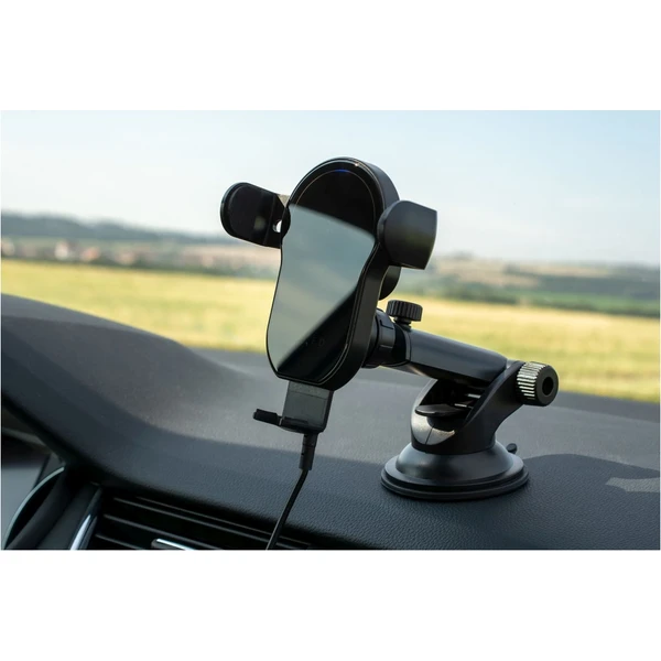 FIXED Matic XL držiak do auta s bezdrôtovým nabíjaním čierny - Držiaky - Obrázok UB8M100501
