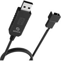 Akasa 5V to 12V DC Step-Up Voltage Converter Cable pre USB na 3-Pin & 4-Pin PC Fan - Káble a redukcie