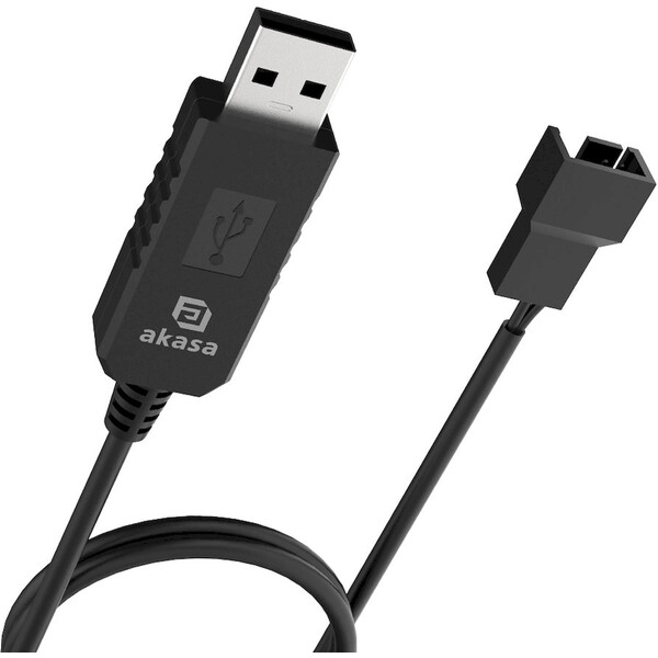 Akasa 5V to 12V DC Step-Up Voltage Converter Cable pre USB na 3-Pin & 4-Pin PC Fan