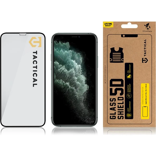 Tactical Glass Shield 5D sklo pre iPhone 11 Pro/XS/X čierne - Ochranné fólie a sklo - Obrázok UBYQ100501