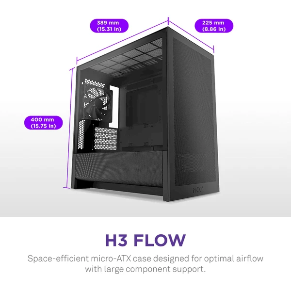 NZXT H3 Flow čierna - Počítačové skrine - Obrázok UC7K000K01