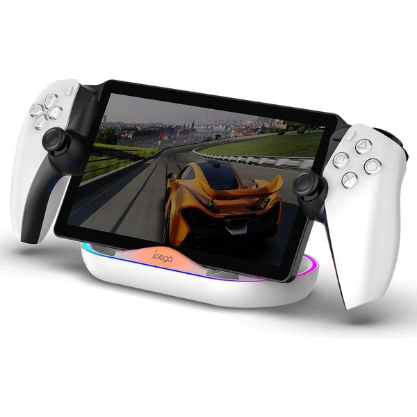 iPega P5P02 Charger Dock s RGB pre Playstation Portal biely - Nabíjačky - Hlavný obrázok