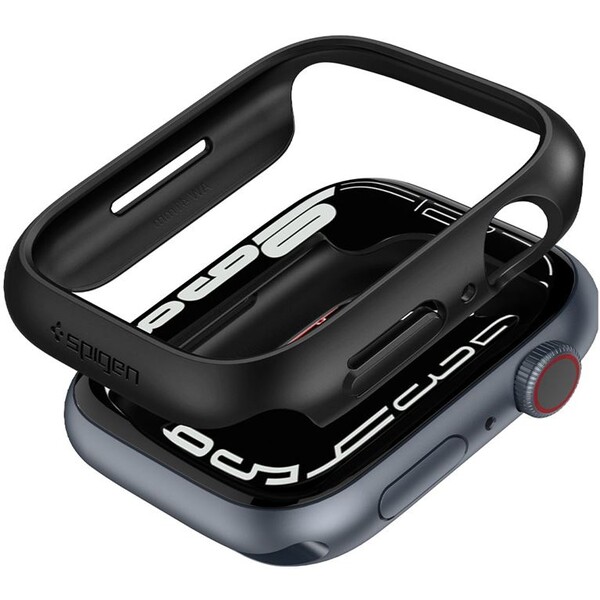 Spigen Thin Fit puzdro Apple Watch 9/8/7 (41mm) čierne
