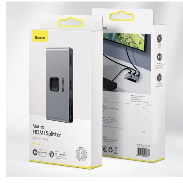 Baseus Matrix HDMI Splitter vesmírne šedý - Redukcie - Obrázok UF4HF00101