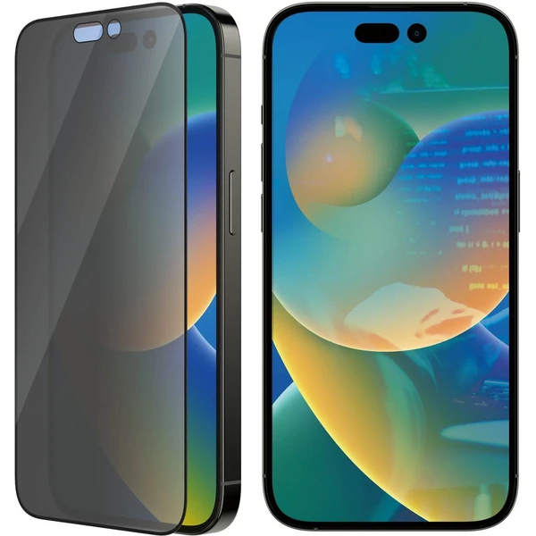 PanzerGlass™ Ultra-Wide Fit Privacy iPhone 14 Pro s inštalačným rámčekom - Ochranné fólie a sklo - Obrázok UFKG100501