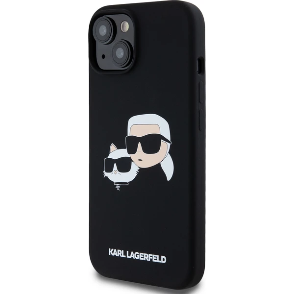 Karl Lagerfeld Liquid Silicone Double Heads Magsafe zadný kryt iPhone 15 Pro Max čierny - Puzdra - Obrázok UFP5000J01