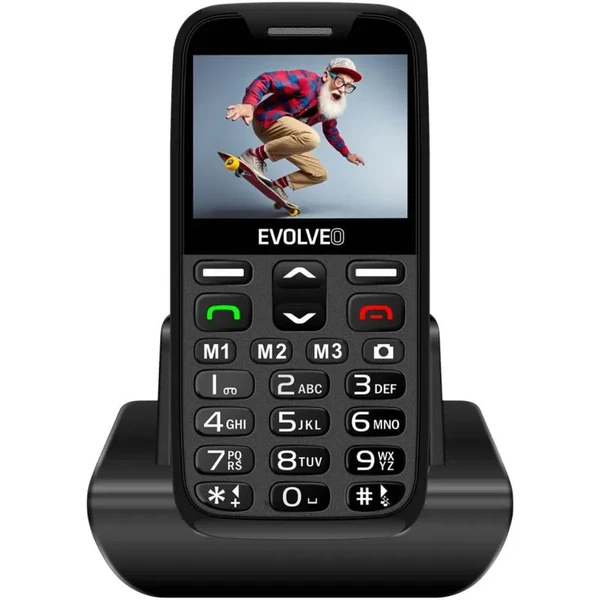 EVOLVEO EasyPhone XR mobilný telefón pre seniorov s nabíjacím stojanom čierna - Mobilné telefóny - Obrázok UFU6000P01