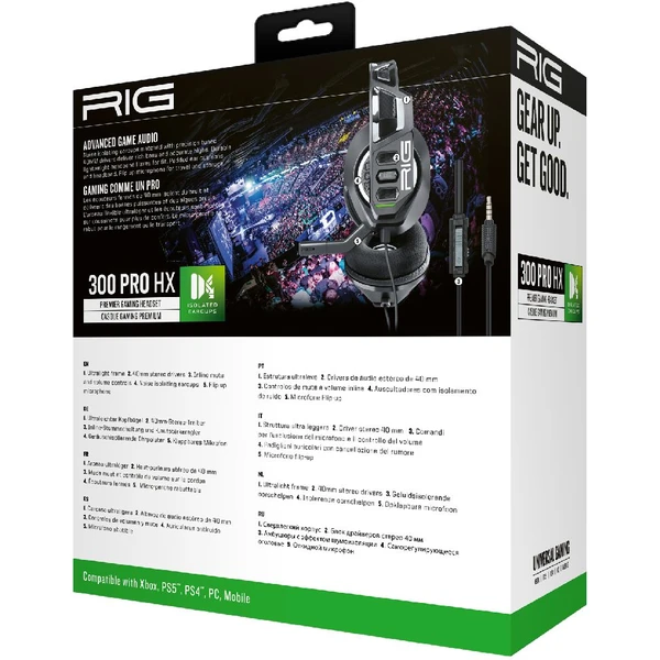 Nacon RIG 300 PRE HX herný headset pre XONE/XSX|S čierny - Slúchadlá - Obrázok UI37700301