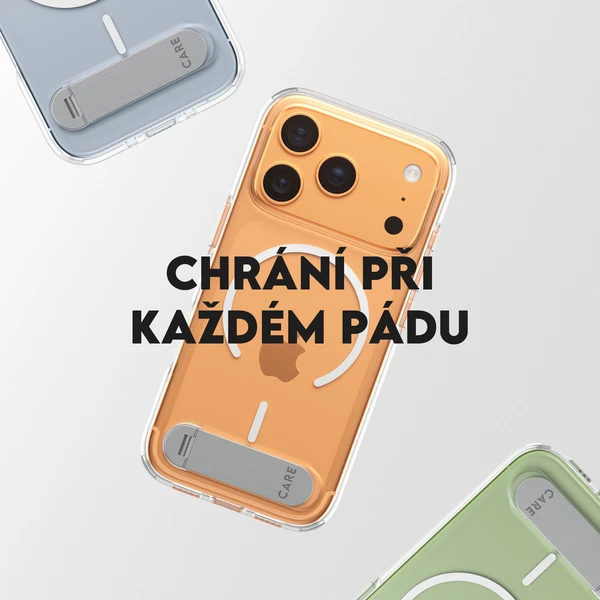PanzerGlass® CARE Kickstand kryt s MagSafe Apple iPhone 17 Pro strieborný/biely - Puzdra - Obrázok UJDH000K01